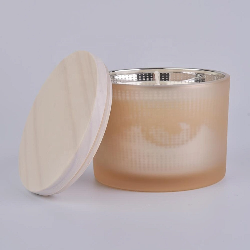 10oz 20oz Wholesales matte candle glass tin with wooden lid
