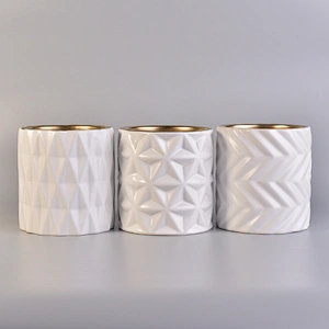Matte White Ceramic Candle Jars For Candle Making