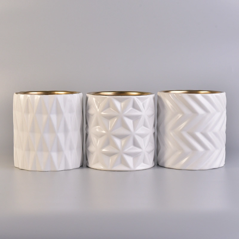 Matte White Ceramic Candle Jars For Candle Making