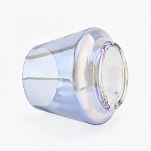 Home decoration empty iridescent tealight glass candle jars