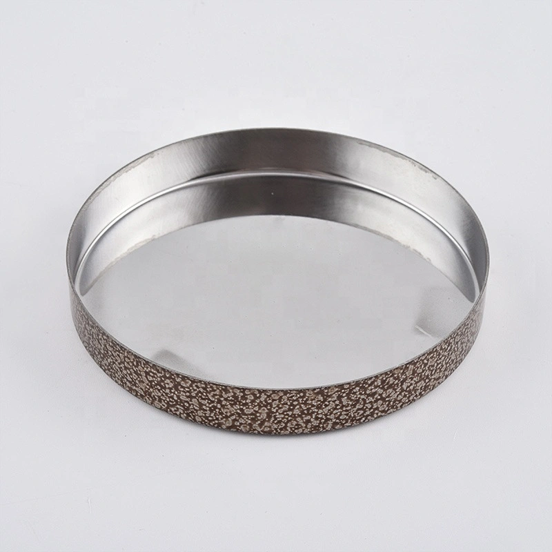 Logo printing round amber metal lid cover for candle jars