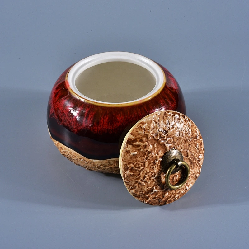 10oz 20oz Wholesales empty decorative candle ceramic holder with lid