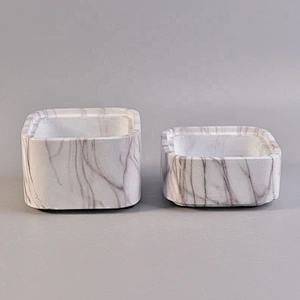 8oz 10oz 12oz Custom square grey cement Candle jars