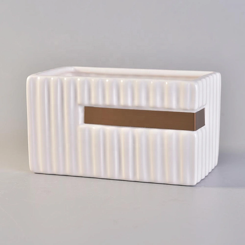 Hot sales custom square white ceramic candle holders in bulk