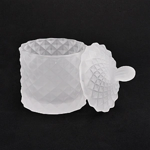 110ml matte white cute little glass candle holders with lid  home decorations