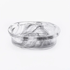 overlay glass bath accessories white and black glass soap dish for bathroom