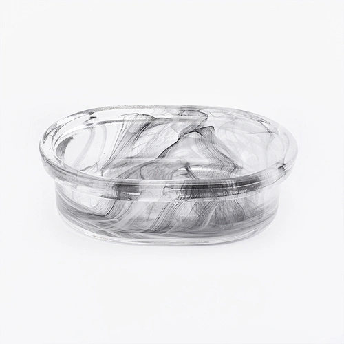 overlay glass bath accessories white and black glass soap dish for bathroom