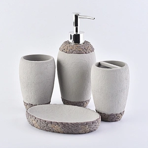 luxury vintage simply concrete accessories bathroom kit set for 5 star hotel