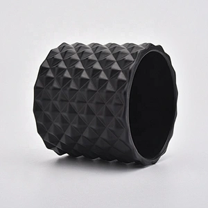 Geo cut black Glass Candle Holders customized in bulk