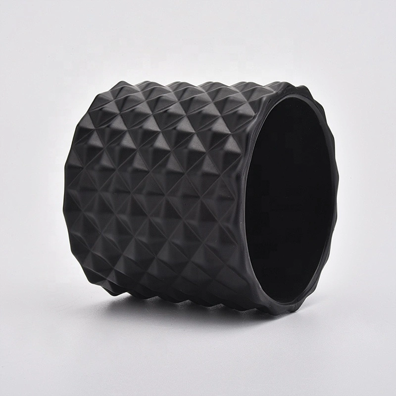Geo cut black Glass Candle Holders customized in bulk