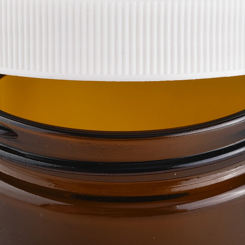 Wholesale Amber Glass Candle Container With Lid