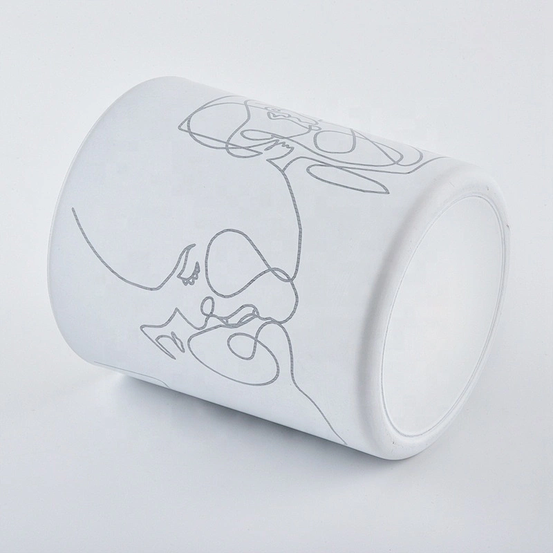 10oz matte white glass candle holder