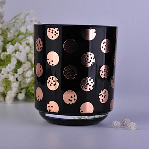 Wholesales black glass candle jar custom 10oz