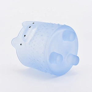 Frosted pig shape glass candle containers wholesales