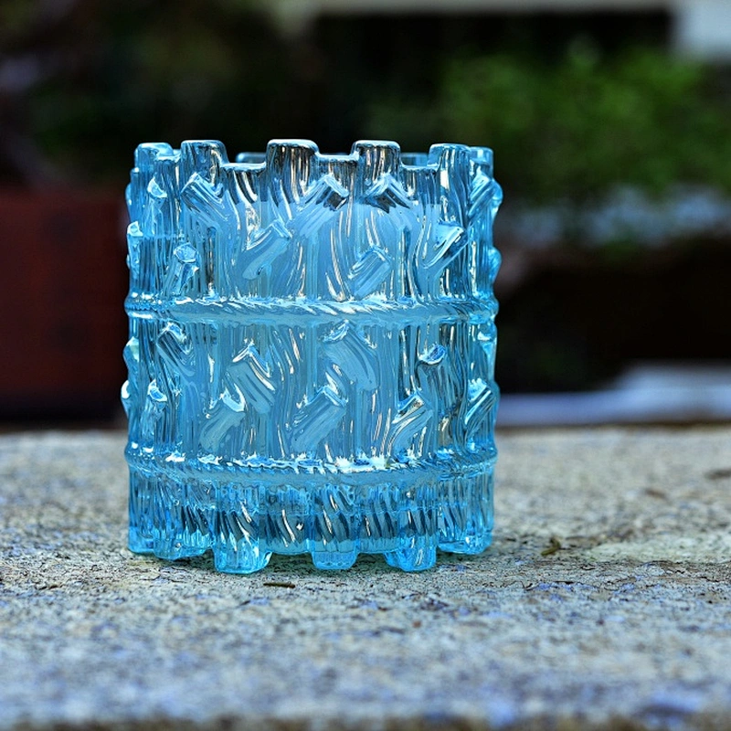 Luxury colored tree design tealight glass candle holder 8oz 10oz 12oz
