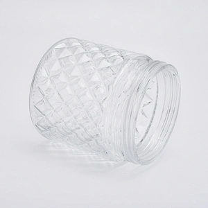 24oz wholesales machine made clear glass candle jars home decorations candle containers
