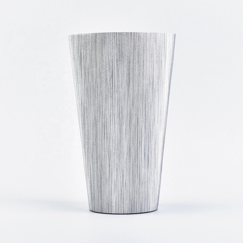 Suppliers silver luxury leather PU candle holders 8oz 10oz 11oz