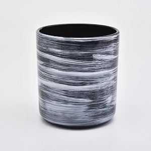 12oz hand-drawing glass candle jars for hotel decorations