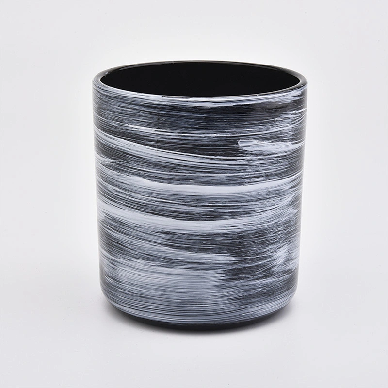 12oz hand-drawing glass candle jars for hotel decorations