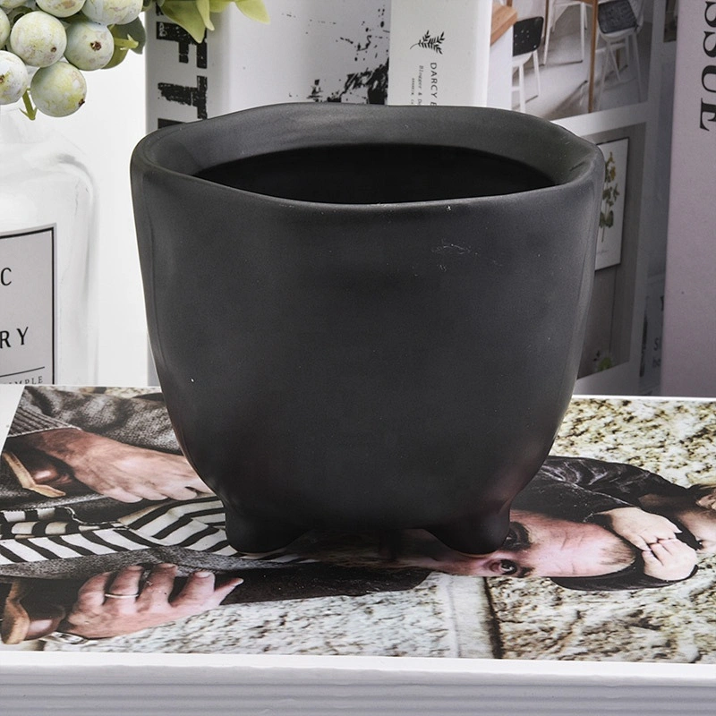 Matte Black Ceramic Candle Jars