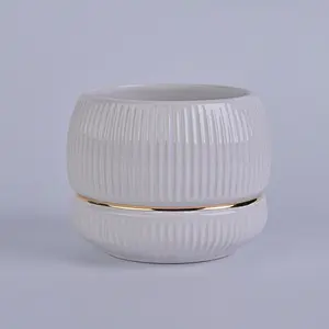 Home Party Decoration Empty White Ceramic Candle Jar For Candle Making