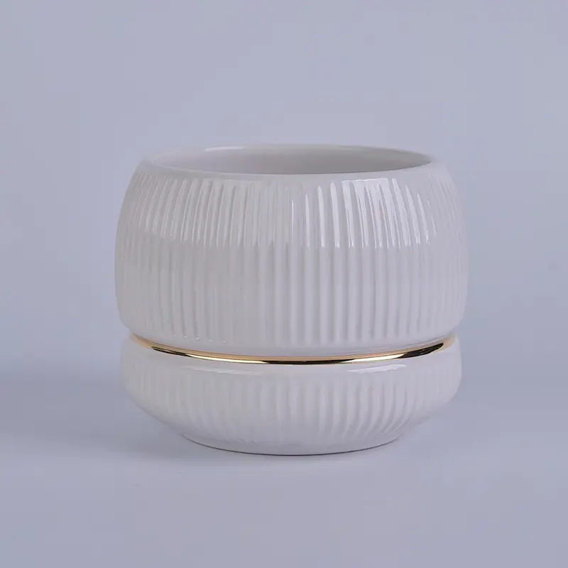 Home Party Decoration Empty White Ceramic Candle Jar For Candle Making