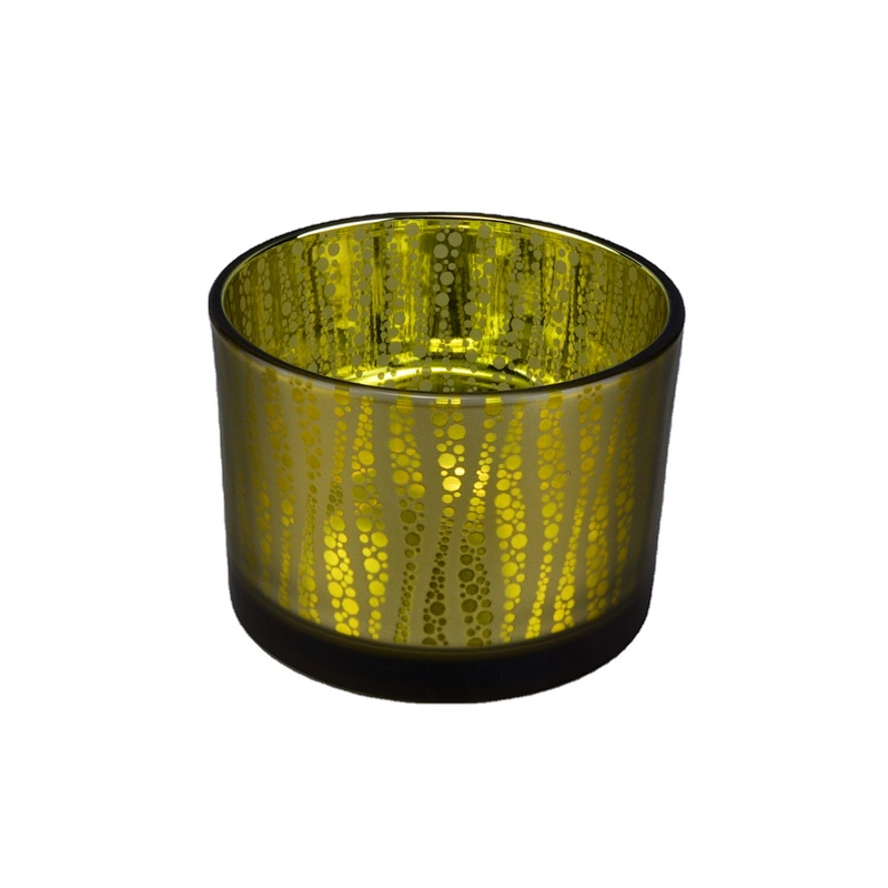 Sunny custom golden glass candle holder vessel 8oz 10oz 12oz
