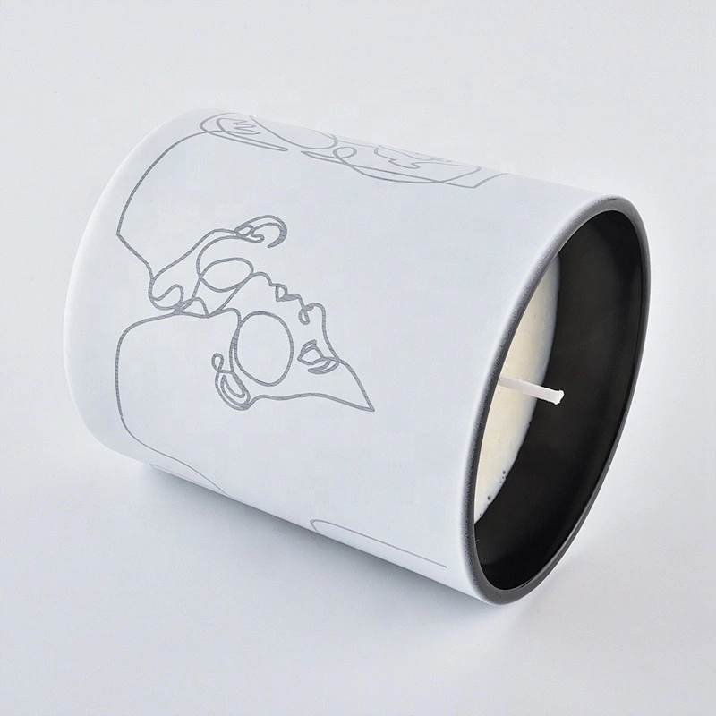10oz matte white glass candle holder