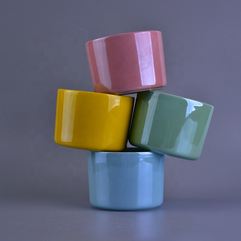 8oz iridescent ceramic jar candle home decor wholesales