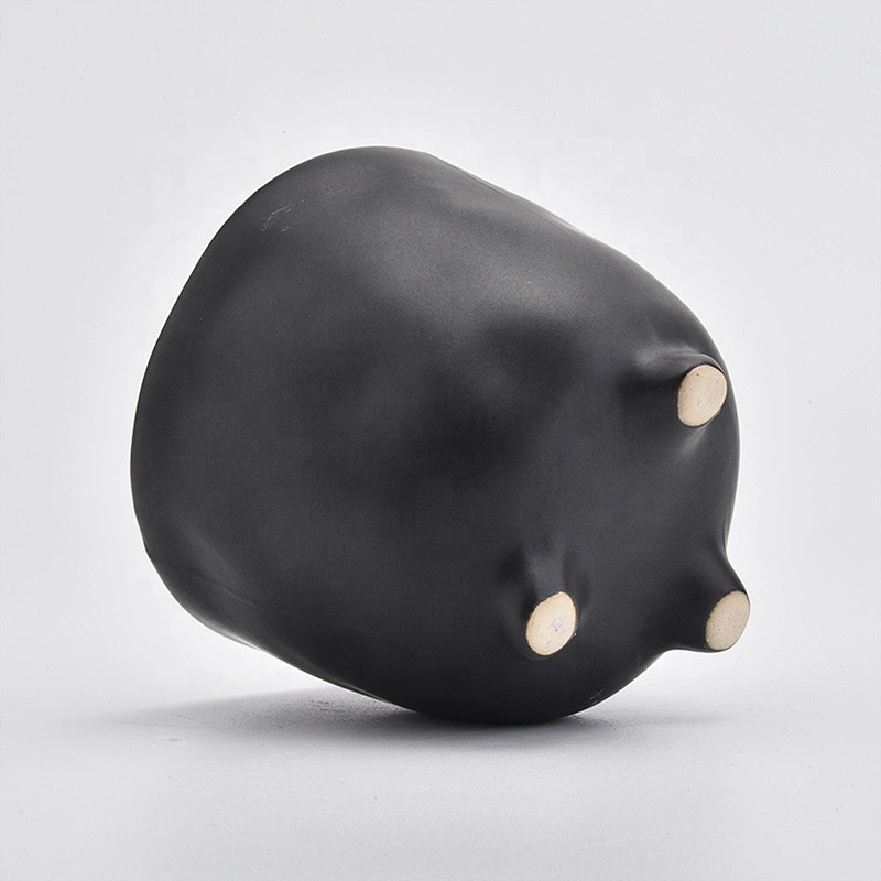 Matte Black Ceramic Candle Jars