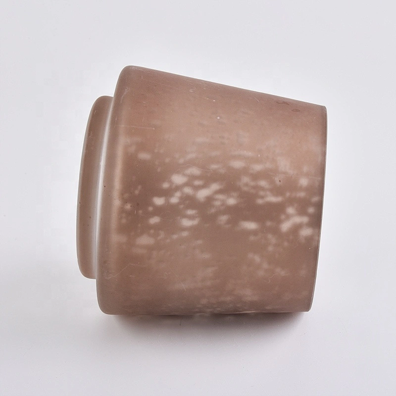 Wholesales home decoration laser brown candle glass containers