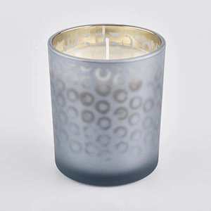 Sunny glassware Wholesales custom grey luxury glass candle jar holders