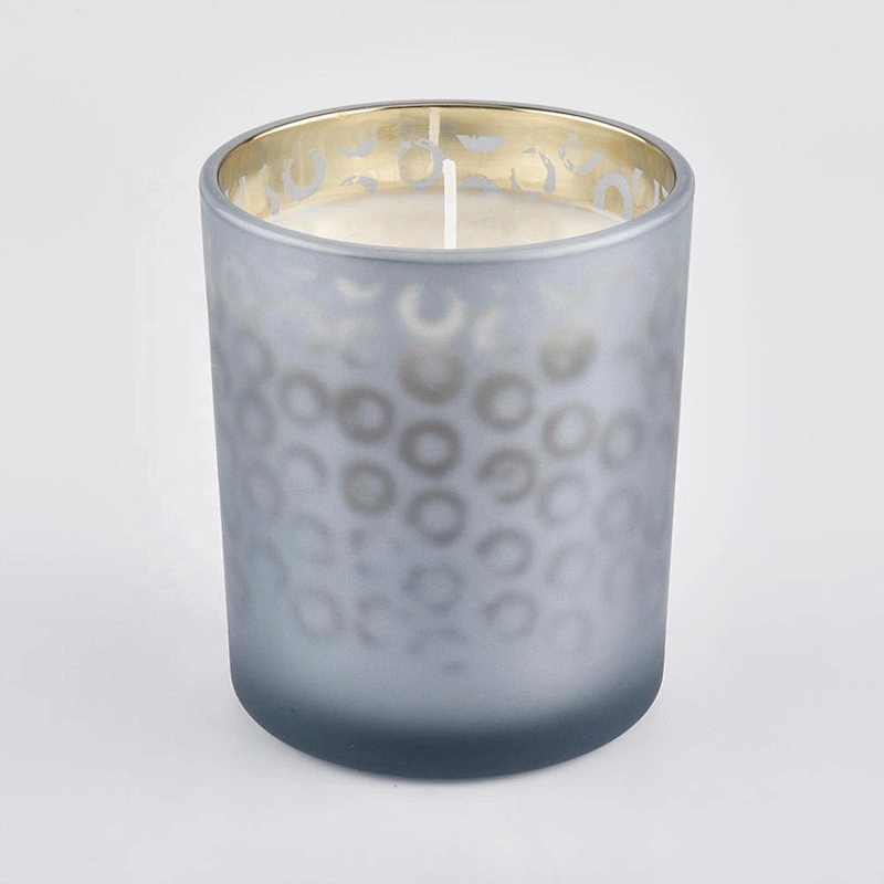 Sunny glassware Wholesales custom grey luxury glass candle jar holders