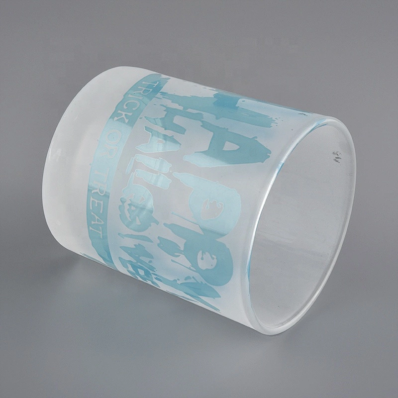 OEM ODM halloween matte custom glass candle jars holder home decoration