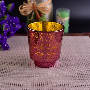 Home decor laser electroplated tealight luxury glass candle holders