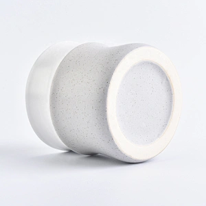 In bulk empty grey custom finish ceramic candle jars