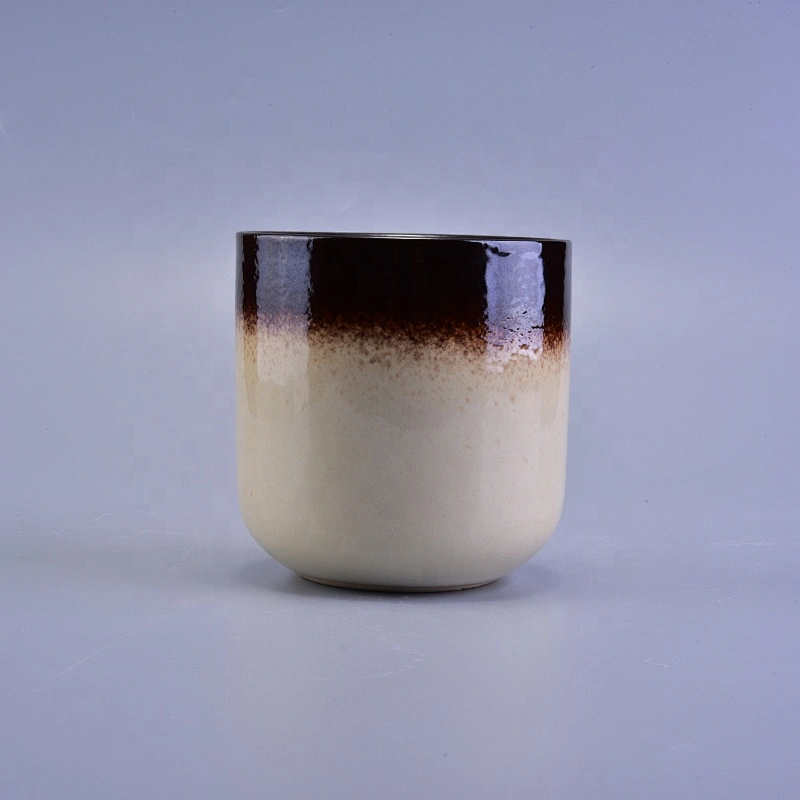Recycled brown ceramic candle container small supplier