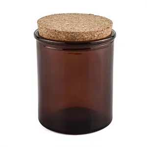 10 oz glass candle container  with cork lid