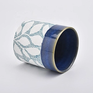 Supplier elegant blue ceramic candle jars