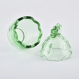 Wholesales egg-shape crystal glass candle jar with glass lid