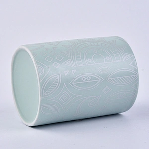 Wholesales empty custom made ceramic candle holder 10oz 20oz