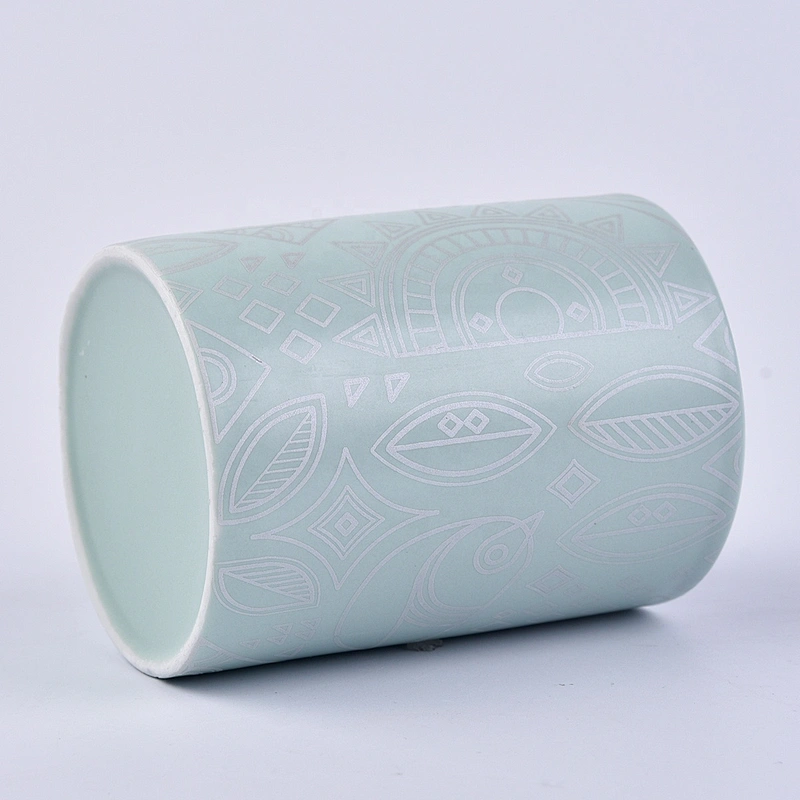 Wholesales empty custom made ceramic candle holder 10oz 20oz