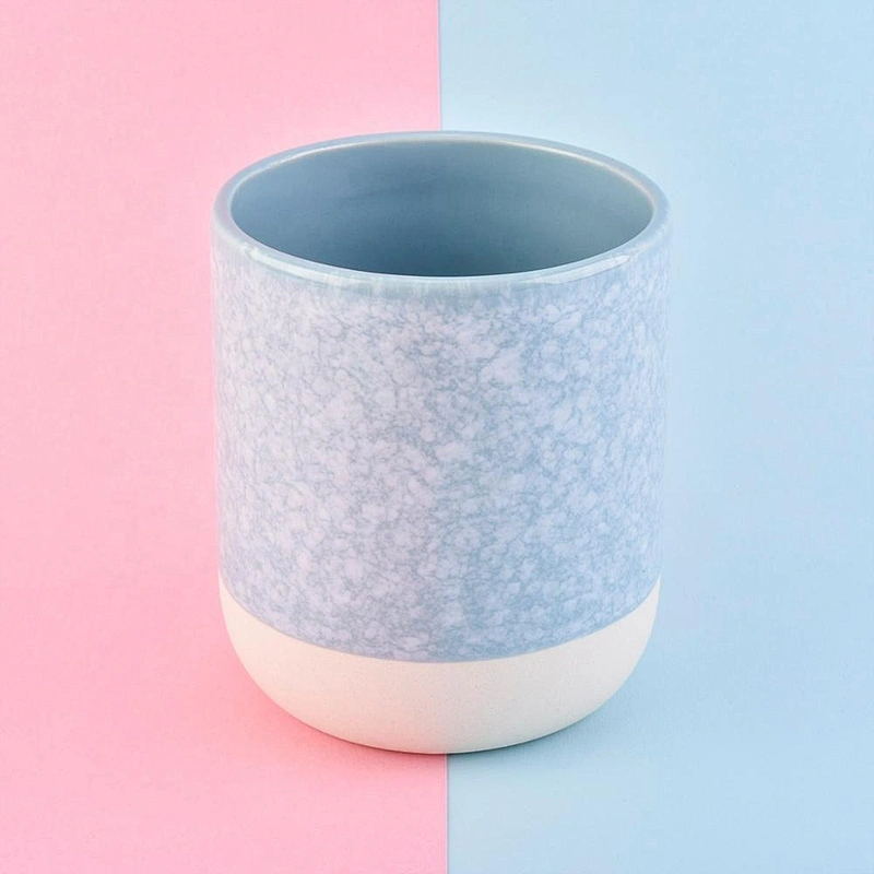 10oz 20oz Sunny empty tealight custom blue ceramic candle holders