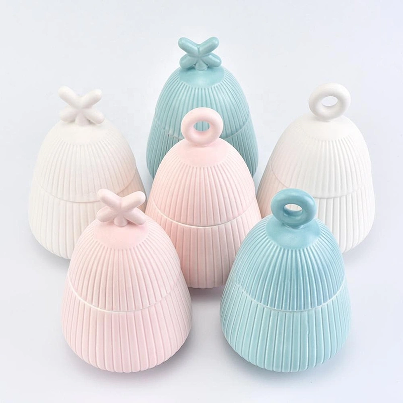 200ml Sunny christmas glazed empty ceramic candle jar with lid