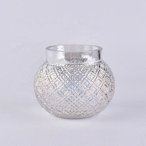 Wholesales Luxury white round glass jar candle