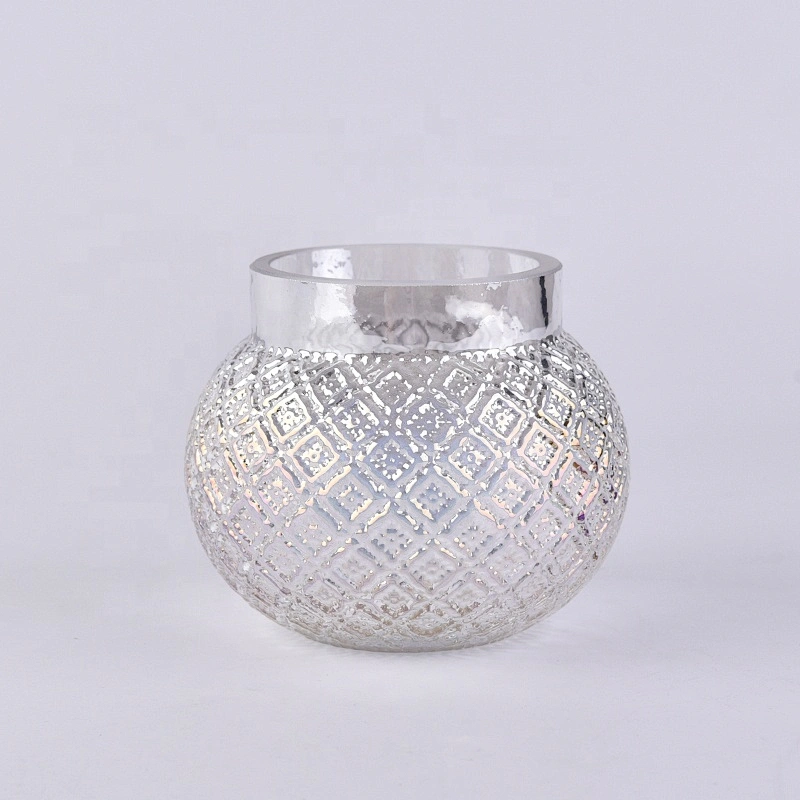 Wholesales Luxury white round glass jar candle