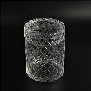 Suppliers crystal tealight candle glass holder with lid