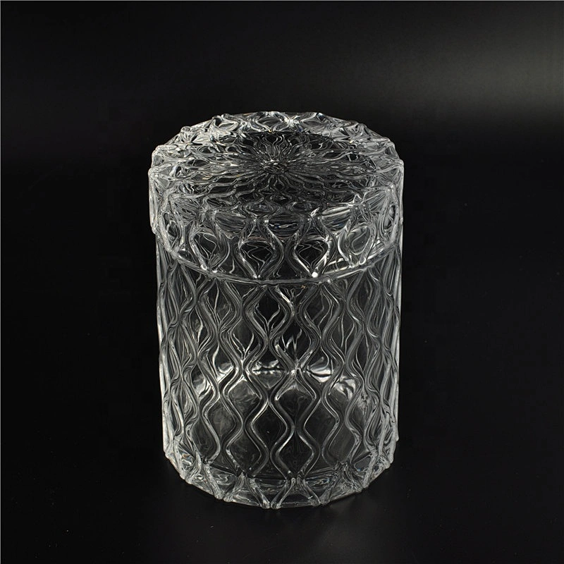 Suppliers crystal tealight candle glass holder with lid