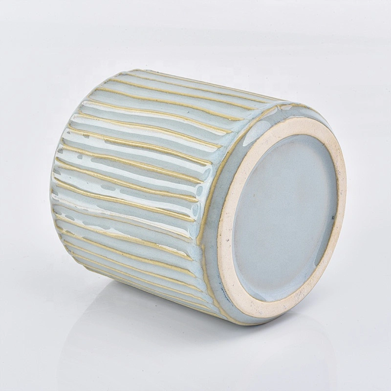 Vintage custom ceramic marble candle vessel
