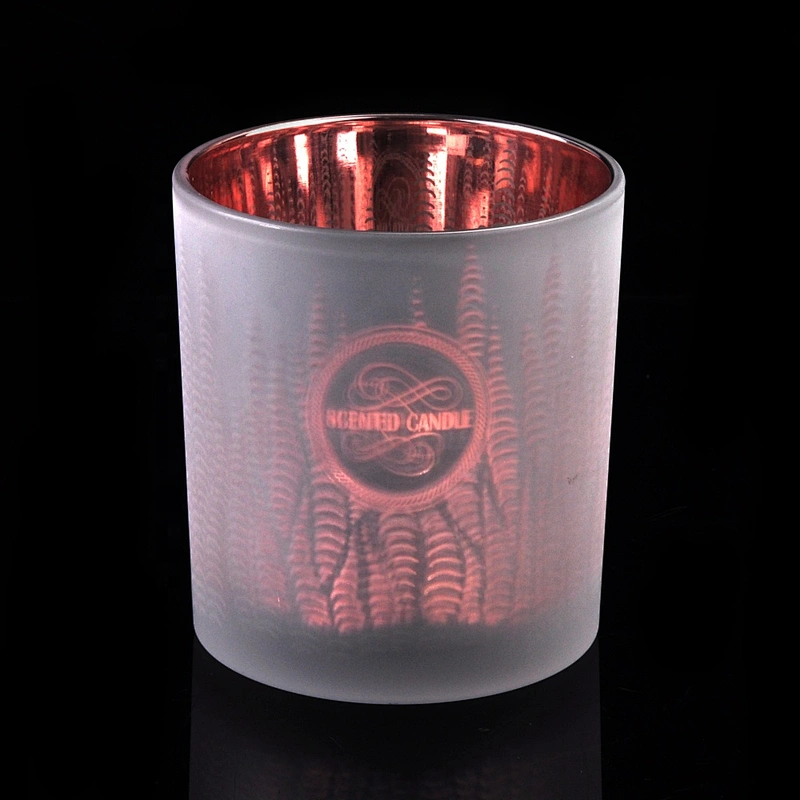 OEM/ODM custom decorative laser matte tea light glass candle jar 8oz